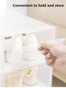 1/4/8 Cajas para zapatos, estanterías para zapatos, apilables, individualmente desmontables, transparentes para el hogar, estilo cajón, caja de almacenamiento de plástico con tapa antipolvo
