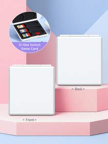 1 Pieza Estuche para 12 tarjetas de juego para /Switch 2 (2025), compatible con tarjetas de juego y tarjetas Micro SD, caja de almacenamiento portátil de carcasa dura con recubrimiento de silicona suave - Blanco - Multicolor - Ver 7