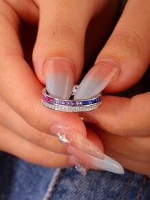 Eleganter Verlaufdiamant 925 Sterlingsilber Schmuck, modisch, wunderschön, anmutig, Geschenk für Partyveranstaltungen, alltägliches Tragen Damen Ring