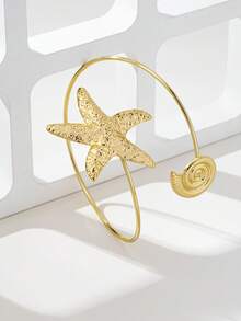 1pc Minimalist Fashion Versatile Ocean Style Starfish Armband - Yellow Gold - View 2