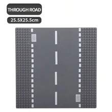 Bloques de construcción de partículas pequeñas, escena de arquitectura de ciudad, base de bloques de construcción de intersección de carretera en forma de T, juguete de construcción, regalo, escena de juguete