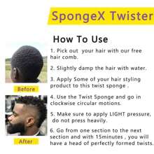 Hair Sponge For Curls, Small Holes Hair Sponges For Men Curls, Curling Sponge For Men Double-Sided, Hair Sponges For Natural Hair Women, Twist Brush, Hair Twist Tool 1Pcs