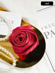 1 件创意丝缎玫瑰花折叠气囊手机支架，休闲桌面支架