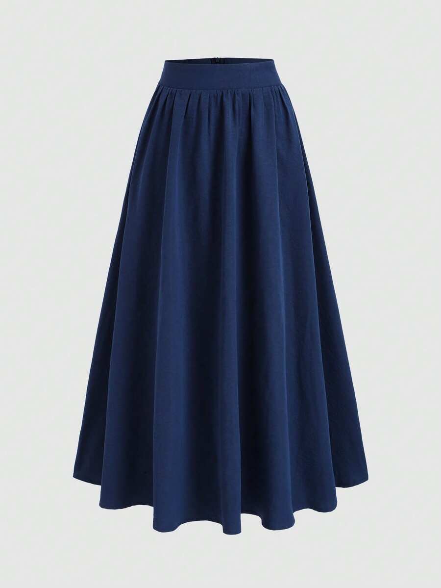 Falda elegante y casual de unicolor, adecuada para citas, uso diario, oficina, sesiones de fotos, primavera/verano