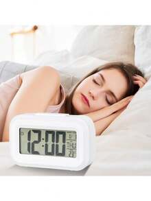 Multifunctional Digital Alarm Clock, Electronic Clock, Battery Powered, With Snooze Function, 12/24 Hour Display, Suitable For Bedroom, Deep Sleepers, Bathroom, Office Desk, Kitchen Timer (2 AAA Batteries Required)