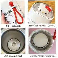 Sanrio Hello Kitty Thermos Cup Cute Cartoon Water Cup Water Bottle Mini Pocket Portable Stainless Steel Insulated Cup Mug Children Gift 280ml/9oz - White - View 5