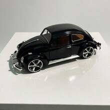 Modelo de coche vintage clásico, modelo de simulación, colores vintage clásicos rojo y negro, con base, adecuado para exhibición, múltiples detalles operativos, gran jugabilidad, regalo festivo, regalo sorpresa - Negro - Ver 4