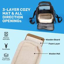 Secure Zipper Anti-Escape Pet Carrier Backpack | Spacious Ventilated Foldable Cat/Dog Travel Bag | Car & Airline Approved Collapsible Cage With Breathable Design - 深藍色 - 查看 4