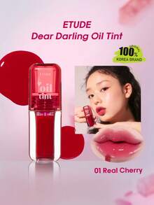 ETUDE Dear Darling 润唇油 01 真樱桃色，油基质地，水润轻盈，打造水光唇妆，持久显色，丰唇效果，保湿护理，韩妆，韩国彩妆，4.2克/0.15盎司 - 01 Real Cherry - 查看 2