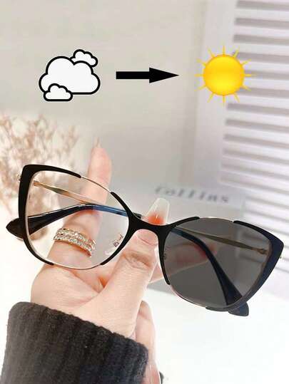 1 金属框平光眼镜，复古休闲基本款女式时尚，是户外活动、驾驶、购物、高尔夫、商务休闲配饰的理想礼物之选。