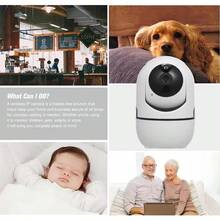 1pc 1080P HD Smart IP Camera, 2.4G WiFi/5G WiFi, Night Vision, Two-Way Audio, Motion Tracking Audio Alarm, 355° Panoramic Monitoring, Suitable For Indoor & Outdoor Security Surveillance | Single Antenna | Compact Camera - White - View 7