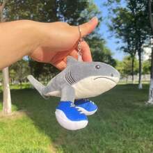 可爱的意大利 Brainrot 玩具 Tralalero Tralala 毛绒钥匙扣 Tung Tungtung Sahur 填充吊坠卡哇伊动漫意大利 Brainrot 可爱娃娃鲨鱼雕像