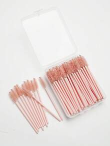 100pcs Crystal Solid Stem Eyelash Curler Brush, Eyelash Extension Makeup Tools Eyebrow Brush With Box - Multicolor - View 7