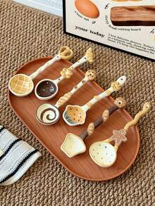 Lingurițe de supă drăguțe în formă de desert, lingură de pâine ceramică, lingură drăguță pentru fructe de pădure, lingurițe de desert în formă de brioșă/ananas/croissant, lingurițe adorabile pentru bucătărie