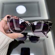 1 pieza Gafas de moda de ojo de gato estilo retro para mujeres, clásicas y sencillas, de estilo casual y universitario, con forma ovalada y de ojo de gato