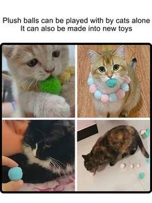 Juguete diseñado para promover el amor y la confianza entre el dueño y el gato, adecuado para que los gatos jueguen, adecuado para gatos, perros y pequeños animales. El color de las bolas de burbujas es aleatorio.