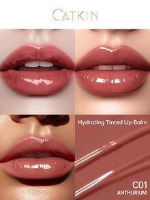 CATKIN 亮泽保湿润唇膏，轻盈唇部护理，亮泽不粘腻唇彩，3.4克，C01 芙蓉花 - C01 ANTHURIUM - 查看 5