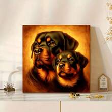 Rottweiler Dog Themed, New 5D DIY Diamond Painting Kit, Full Drill Round Acrylic Mosaic Artwork, Home Decor & Office Ideal Choice - Multicolor - View 3