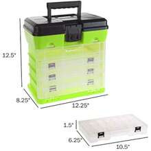 Portable Tool Box - Small Parts Organizer With Drawers And Customizable Compartments For Hardware, Fishing Tackle, Beads Or Crafts By  (Green) - 1 - 查看 3
