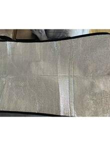 耐用阻燃空调罩，带安全扣，防水遮阳，安装简便，银色，涤纶纤维混纺，适用于户外家具保护！（产品包装有折痕，如图所示）