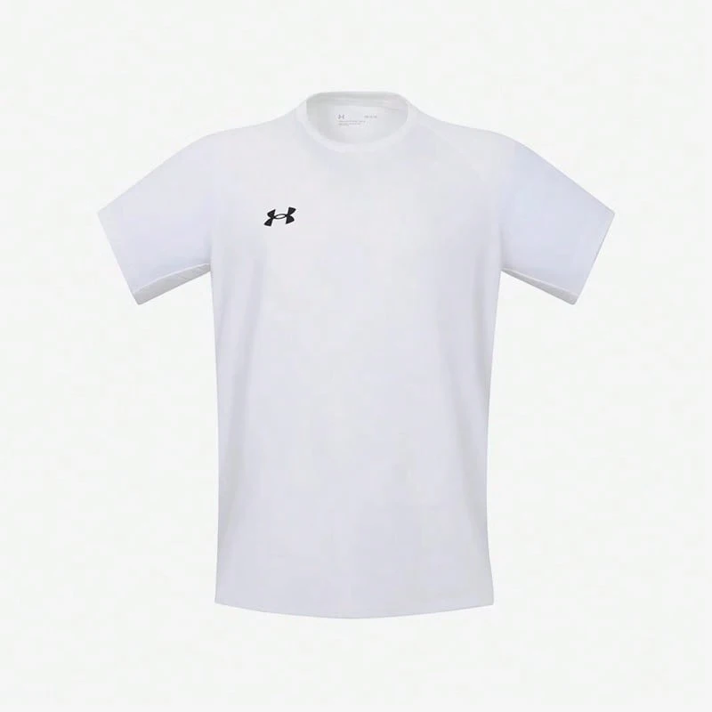 Under Armour Camiseta de mujer de cuello redondo, ajuste suelto casual, manga corta clásica, 21500139-100