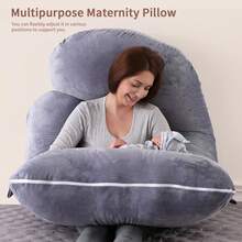 Ubravoo 66 Inch G-Shape Full Body Pregnancy Pillow,  Abdominal Hips Back And Legs Best Support Side Sleeping Lumbar Protect Maternity Pillow, Ideal Relief For Pregnant Women Support With Washable Cover,Pregnant Women's Ultimate Comfort And Relaxation - Grey - View 5