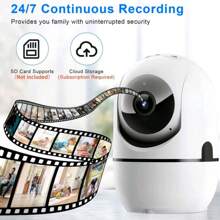 1pc/2pcs 1080P WiFi Security Camera, Full-Color Night Vision, Spotlight & Siren, Two-Way Audio, Pan/Tilt/Zoom, Compatible With Alexa, WiFi-Enabled, Motion AI Tracking, Suitable For Teens, Elderly And Pets, Indoor & Outdoor Home Security Surveillance System