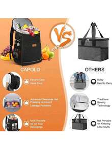 1pc Cooler Backpack Insulated Leakproof Waterproof Backpack Cooler Bag 30 Cans, Large Capacity Lightweight Travel Camping Beach Backpack Cooler Ice Chest For Men And Women Bag For School School Accessories School Stuff - Multicolor - View 6