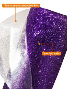 12 Solid Color Glitter Vinyl Sheets, Sparkle Glitter Lettering Film, 30.5cm X 90cm / 12in X 3ft, DIY Pattern Heat Transfer Vinyl - Multicolor - View 4