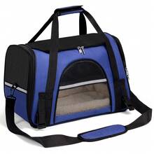 Secure Zipper Anti-Escape Pet Carrier Backpack | Spacious Ventilated Foldable Cat/Dog Travel Bag | Car & Airline Approved Collapsible Cage With Breathable Design - 深藍色 - 查看 8