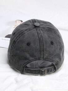 1pc Vintage Washed Sun-Proof Unisex Heart Embroidery Baseball Cap, Suitable For Couples Vacation Outfit