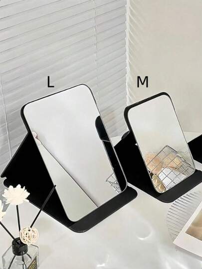 1 pièce Miroir de maquillage de salle de bain simple, miroir de coiffeuse portable pour bureau, usage domestique, miroir cosmétique autoportant réglable pour chambre à coucher, dortoir, décoration de la maison, accessoire de salle de bain