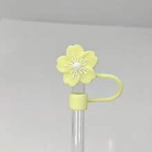 1/2/3/4/5/6/7/8 piezas Tapa de silicona con diseño de flor compatible con accesorios para taza , tapas reutilizables para sorbetes de 10 mm (0.4 pulg.), a prueba de polvo, para decoración de fiestas, regalo para el Día de la Madre. - Multicolor - Ver 25
