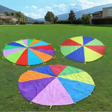 1PC Hand Thrown Parachute Is Used For Team Sports, Hand Thrown Rainbow Parachute, Outdoor Music Festival Roof Decoration, Throwing Sandbags And Rainbow Balls As Gifts For Family Gatherings. 10 Balls Will Be Randomly Shipped As Gift Colors. Thank You.