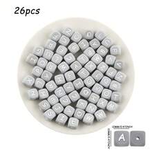 15件/26件，12MM灰色字母（A-Z）硅胶方珠，适合DIY手工吊坠装饰，适合DIY珠宝制作、钥匙扣、手链、挂绳和笔珠，钥匙扣制作材料 - 彩色 - 查看 30