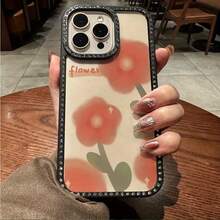 Funda para teléfono (1 unidad) con adornos de doble cara, bordes suaves a prueba de golpes y parte trasera rígida multicapa. Fabricada en TPU y PC. Compatible con los modelos phone 16, 15, 14, 13, 12 y 11 Pro/Plus. - Negro - Ver 1