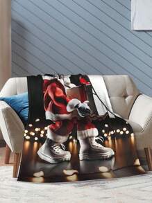 1Pc Kawss Kawaii Kaw Anime Flannel Blanket Gift Cover Blanket, Cozy Plush Flannel Fleece Printed Blanket, Double Blanket, Lightweight Plush, Bed Decoration 50x40inch