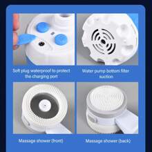Douche de camping, douche de sécurité électrique portable, douche électrique à main, douche de randonnée en plein air, pour le bain en plein air, l'arrosage des plantes, le nettoyage des animaux, le lavage de voiture, l'équipement de camping, le dieu du bain pour la plage, portable pratique, dortoir, ménage, camping, douche simple, bain sans fil mobile, pompe à eau rechargeable