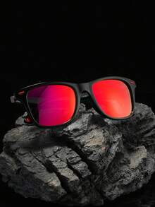 POLASUP 2pcs Polarized Lens, Classic Travel & Hiking Style Design, Driving & Fishing Polarized Lens Design, Red Design, Red Rivet With Silicone Shock-Absorbing Friction Pad, Fashion Street Fashion Glasses - 1*khung đen/xám toàn phần+1*khung đen/phim đỏ thật (không có hộp) - Xem 7