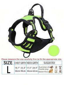 防拉扯狗背带，配备双牵引绳夹，可调节软垫反光牛津布背心（防勒颈），易操控手柄——适合所有尺寸的狗狗。下单前请确认尺寸！（仅包含背带，牵引绳另售！）