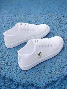 1 Pair Women's Essential Flat Sneakers, Made Of Breathable Material, Soft Soles, Comfortable Walking, Fashionable & Versatile Design