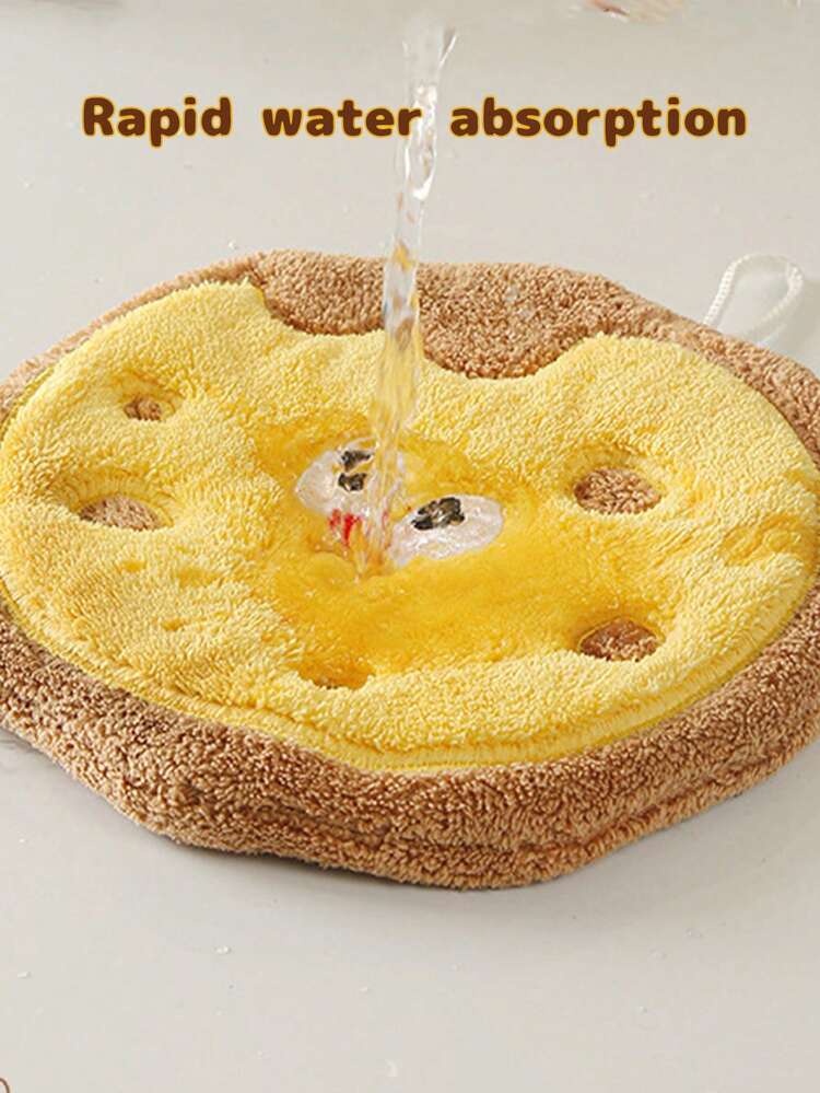 可爱珊瑚绒手巾，卡通薯条汉堡挂巾，三层加厚烘焙巾，强吸水厨房巾，清洁抹布工具，抹布手帕，浴室吸水方巾，加厚加大毛巾-可当餐垫，不褪色，不掉毛，柔软亲肤，多种款式可选。可用于擦拭陶瓷/餐具/玻璃 - 彩色 - 查看 8