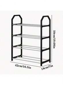 1 pièce Étagère à chaussures économique pour l'entrée de la maison, le dortoir. Rack de rangement attrayant à plusieurs niveaux pour l'entrée. Meuble à chaussures anti-poussière. Étagère à 4 niveaux pour le balcon. Super grande capacité de rangement