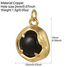 1 Piece Of Personalized Light Luxury Black Heart Necklace Pendant Inlaid With Zirconia Pendant Accessories DIY Pendant Round Asymmetrical Star Pendant, Can Be DIY Made Into Necklace, Bracelet, Ankle Chain - Black - View 9