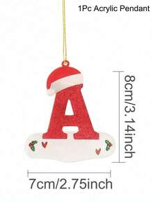 1pc Christmas Tree Decoration Letter Pendant 26 Letters Acrylic Pendant Xmas New Year Decor Ornament Home Holiday,Christmas Tree Ornaments For Ornament Personalized,Christmas