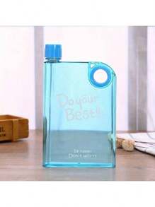 1 Stück, neue Wasserflasche in großer Kapazität mit verschiedenen Farben für Sport, Outdoor-Wasserflasche mit sehr attraktivem Kunststoff, tragbar, kreative Buch-Flachboden-Wasserflasche mit mattiertem Kunststoffdeckel