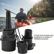 Conector supapă de aer pentru caiac, adaptor supapă multifuncțională pentru barcă, necesar pentru placă de surf, canoe, caiace, bărci gonflabile și paturi gonflabile, articole esențiale pentru plajă, accesorii pentru plajă, plutitor pentru piscină - Negru - Vizualizare 6