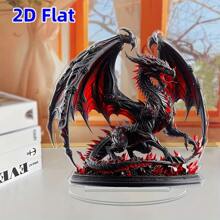 [Holiday Gift] Gothic Dragon 2D Acrylic Statue (0.3cm Thick, With Base) | Decorative Use | Suitable For Various Room Types | Perfect Holiday Gift