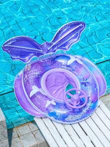 1 件儿童充气游泳圈，加厚防倾倒美人鱼风格水上玩具，适合男婴和女婴的游泳座椅 - 彩色 - 查看 5