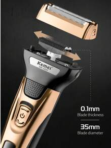 Kemei 三合一电动剃须刀、理发器和鼻毛修剪器套装，带3个刀头的胡须修剪器，USB充电男士面部毛发修剪套装，送给男友的礼物，父亲节礼物（1件）